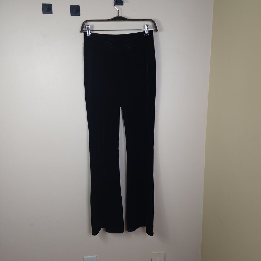 Vintage RefleXtions V-Waist Bootcut Velour Jazz Pants in Black Size M